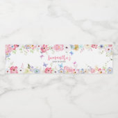 Floral Little Butterfly Baby shower Waterfles Etiket (Enkel label)