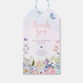 Floral Little Butterfly Verjaardagsfeest Favoriet  Cadeaulabel (Voorkant)