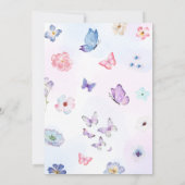 Floral Little Butterfly Verjaardagsfeestje Kaart (Achterkant)