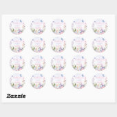 Floral Little Butterfly Verjaardagsfeestje Ronde Sticker (Vel)