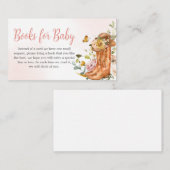 Floral Little Cowgirl Baby shower Boeken voor Baby Informatiekaartje (Voorkant / Achterkant)