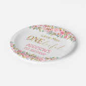 Floral Little Miss Onederful First Birthday  Papieren Bordje (Gekanteld)