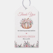 Floral Little Pumpkin Baby shower Favoriet Cadeaulabel (Voorkant)