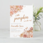 Floral Little Pumpkin-Baby shower Kaart (Staand voorkant)