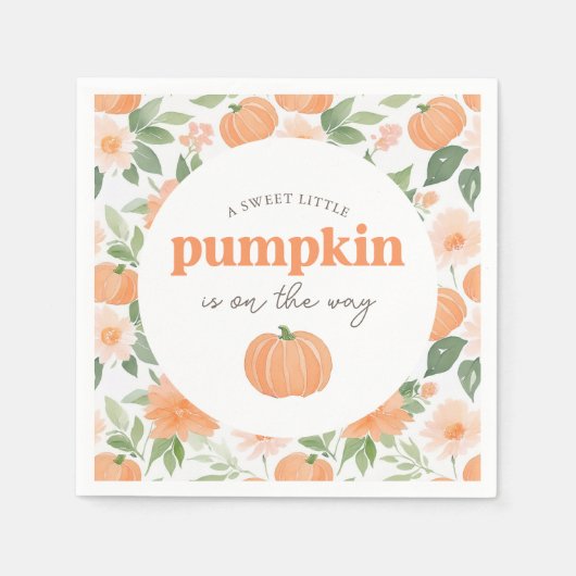 Floral Little Pumpkin-Baby shower Servet (Voorkant)