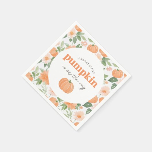 Floral Little Pumpkin-Baby shower Servet (Hoek)