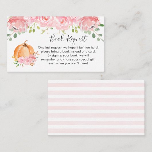 Floral Little Pumpkin Book Request Enclosure Kaart (Voorkant / Achterkant)