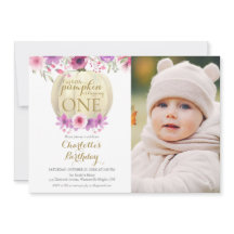Floral Little Pumpkin Girls 1ste verjaardag Foto