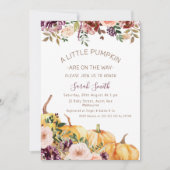 Floral Little Pumpkins Baby shower Kaart (Voorkant)
