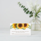 Floral Little Sunflower Baby shower Diaper Raffle Informatiekaartje (Staand voorkant)