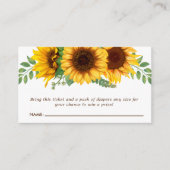 Floral Little Sunflower Baby shower Diaper Raffle Informatiekaartje (Voorkant)
