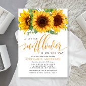 Floral Little Sunflower on Way Baby shower Kaart