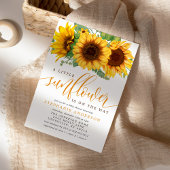 Floral Little Sunflower on Way Baby shower Kaart