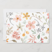 Floral Little Sunshine 1st Birthday Photo Invite Kaart (Achterkant)