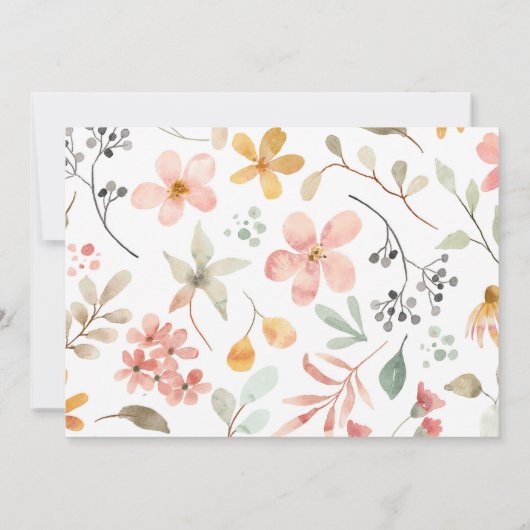 Floral Little Sunshine 1st Birthday Photo Invite Kaart (Achterkant)