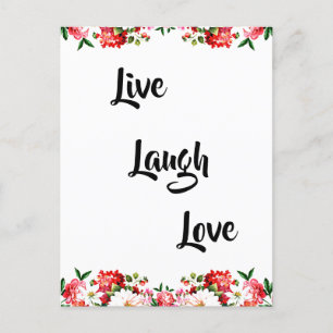 Floral "Live, Laugh, Love" Elegant Briefkaart
