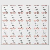 Floral "Live, Laugh, Love" Elegant Cadeaupapier (Vlak)