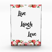 Floral "Live, Laugh, Love" Elegant   Fotoblokken (Voorkant)