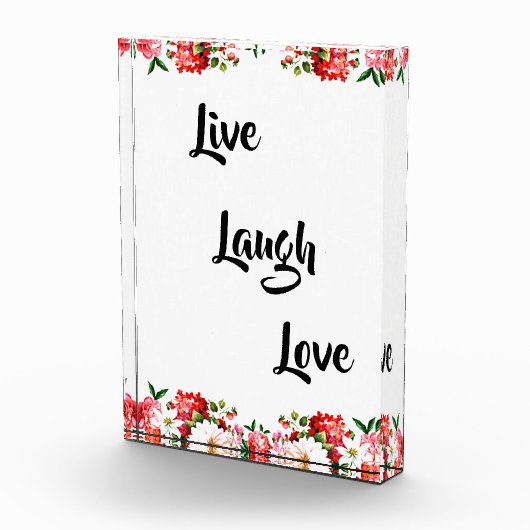 Floral "Live, Laugh, Love" Elegant   Fotoblokken (Rechts)