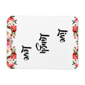 Floral "Live, Laugh, Love" Elegant Magneet (Horizontaal)