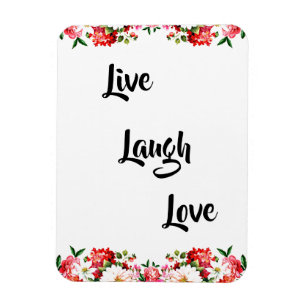 Floral "Live, Laugh, Love" Elegant Magneet