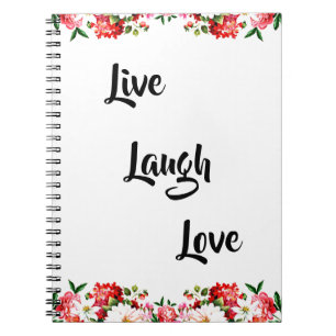 Floral "Live, Laugh, Love" Elegant Notitieboek