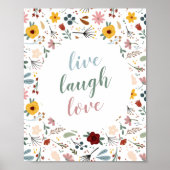 Floral Live Laugh Love Poster (Voorkant)