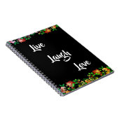 Floral "Live, Laugh, Love" Rustic Notitieboek (Rechterzijde)