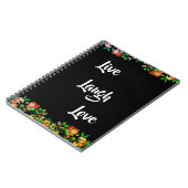 Floral "Live, Laugh, Love" Rustic Notitieboek (Linkerzijde)