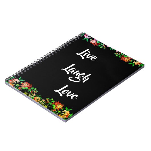 Floral "Live, Laugh, Love" Rustic Notitieboek (Linkerzijde)