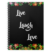 Floral "Live, Laugh, Love" Rustic Notitieboek (Voorkant)