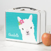 Floral Llama Alpaca Blauwgroen , gepersonaliseerd  (In situ)