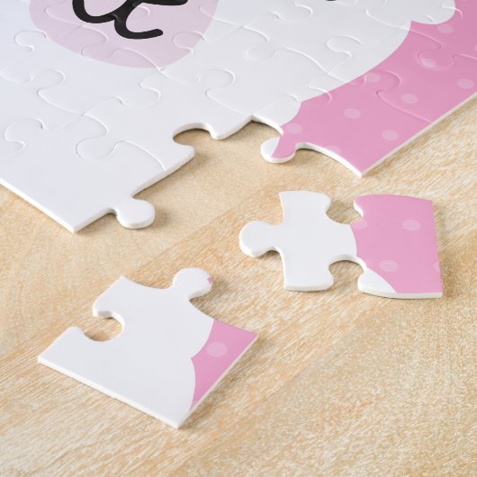 Floral Llama Alpaca Pink Aangepaste Kinderen Legpuzzel (Zijkant)