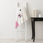 Floral Llama Alpaca roze gepersonaliseerd meisje Sherpa Deken (In situ)