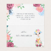 Floral Llama Baby shower Bedankt Visitekaartje (Binnenkant ongevouwen)