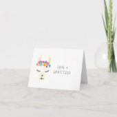 Floral Llama Baby shower Hartelijk dank | Blanco b Bedankkaart (Voorkant)