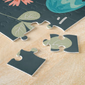 Floral Llama: handgetekende Doodles Legpuzzel (Zijkant)