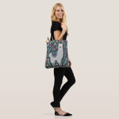 Floral Llama:  handgetekende Doodles Tote Bag (Op model)