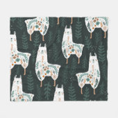 Floral Llamas Schattigee  textuur Fleece Deken (Voorkant (Horizontaal))