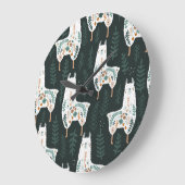 Floral Llamas Schattigee textuur Grote Klok (Hoek)