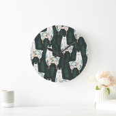 Floral Llamas Schattigee textuur Grote Klok (Huis)