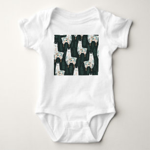 Floral Llamas Schattigee textuur Romper