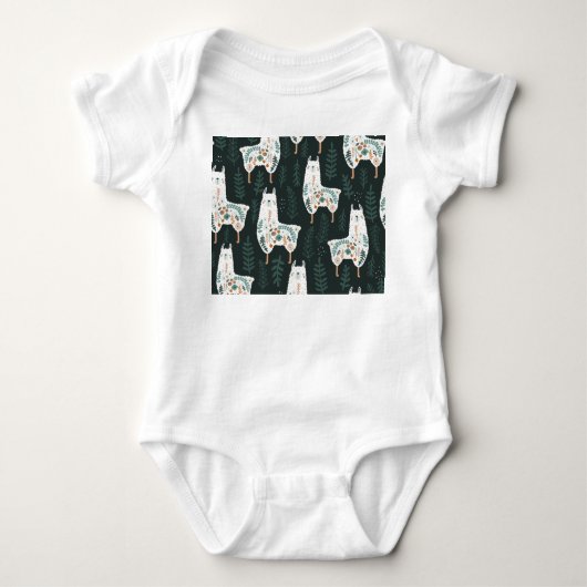 Floral Llamas Schattigee textuur Romper (Voorkant)