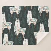 Floral Llamas Schattigee textuur Sherpa Deken (Voorkant (horizontaal))