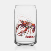 Floral Lobster Crawfish Art Custom Blikvorm Glas (Voorkant)