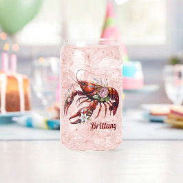 Floral Lobster Crawfish Art Custom Blikvorm Glas