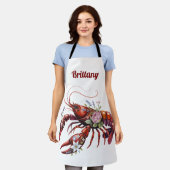 Floral Lobster Crawfish Art Custom Schort (Gedragen)