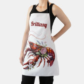 Floral Lobster Crawfish Art Custom Schort (Insitu)