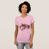 Floral Lobster Crawfish Art T-shirt (Voorkant volledig)