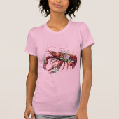 Floral Lobster Crawfish Art T-shirt (Voorkant)
